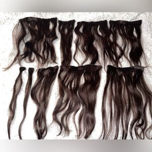 Zala 16” dark chocolate brown clip in weft hair extensions